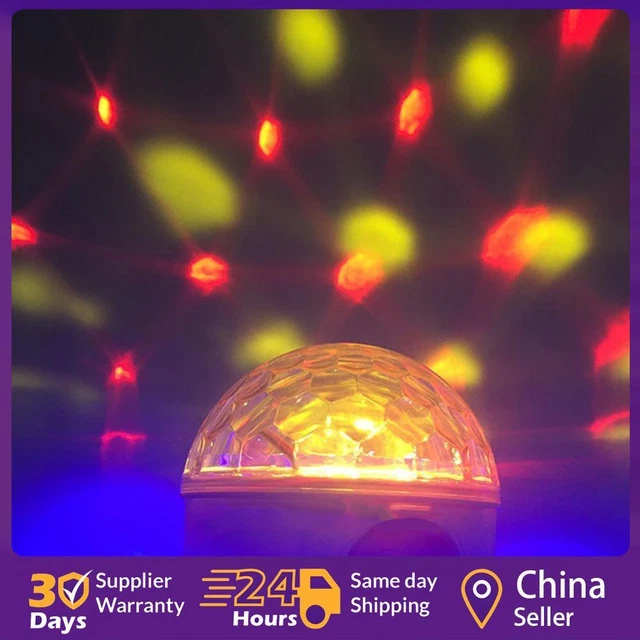 Rotating LED Night Lamp USB Disco Stage Party Ball Colorful Light (Yellow) ☘️