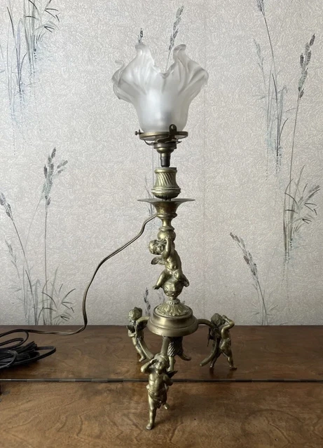 Lampe Ange En Bronze - Déco Vintage