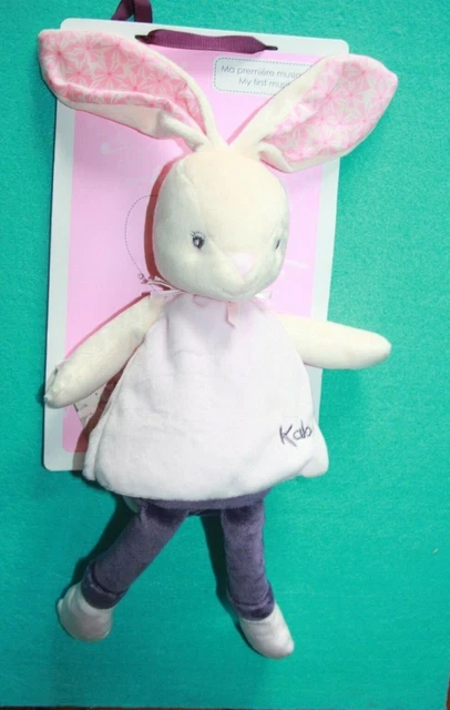 DOUDOU KALOO LAPIN POUPEE PETITE ROSE MUSICAL 30 cm NEUF SUR CARTON