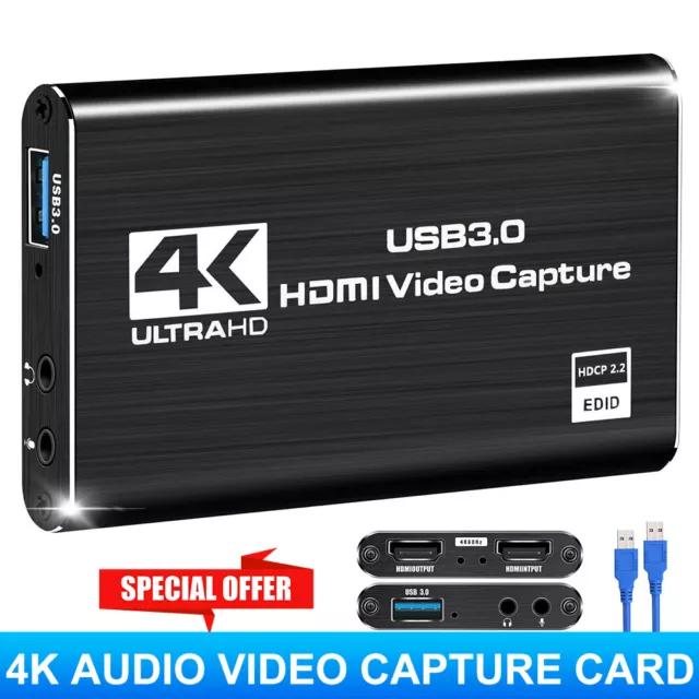 US 4K Audio Video Capture Card For USB 3.0 HDMI Video Capture Device Full HD