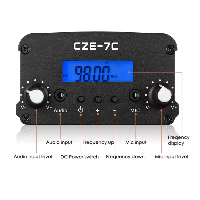 1W/7W Wireless FM-Sender für Church Dual Mode Transmitter Stereo Radio Station 3