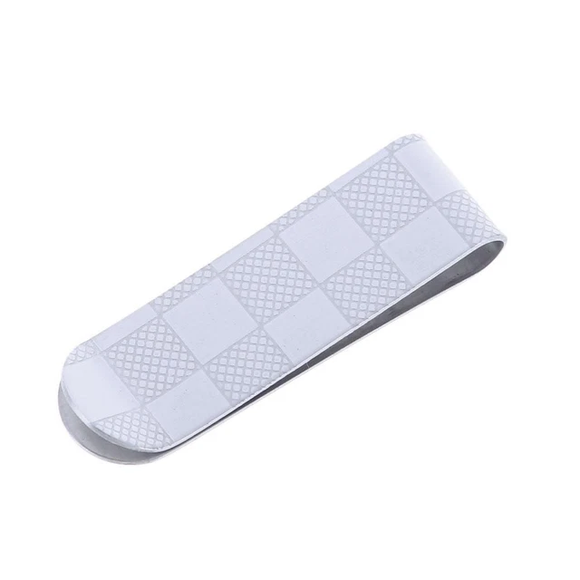 Stainless Steel Credit Card Holder Mini Plaid Book Clip Durable for Men Business 2