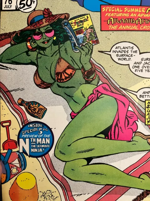 Marvel Age #76 She-Hulk 1 Sexy Bikini Cover by John Byrne! 1989 VF/NM 9.0 Beauty
