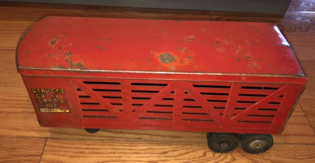 Vintage Pressed Steel 1950's Toy Structo Cattle Farms Truck **TRAILER ONLY**