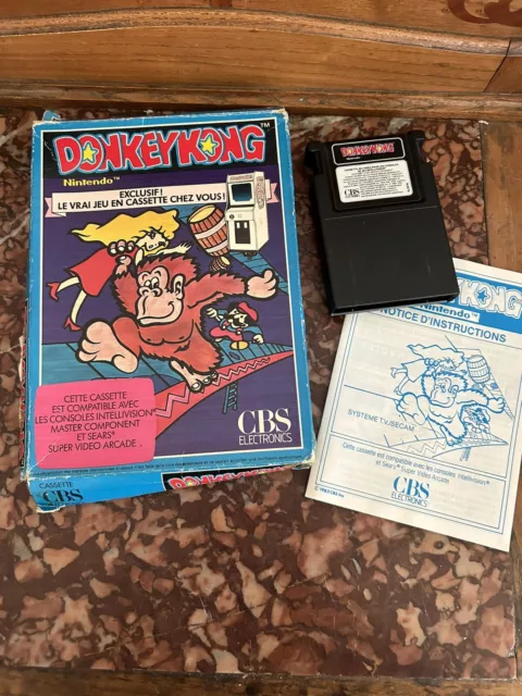 Jeu Mattel Intellivision  Nintendo "Donkey Kong" boîte + jeu