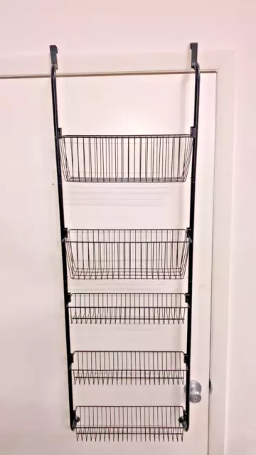 Organizador de despensa sobre la puerta de 6 niveles estante de almacenamiento colgante de alta resistencia con cestas