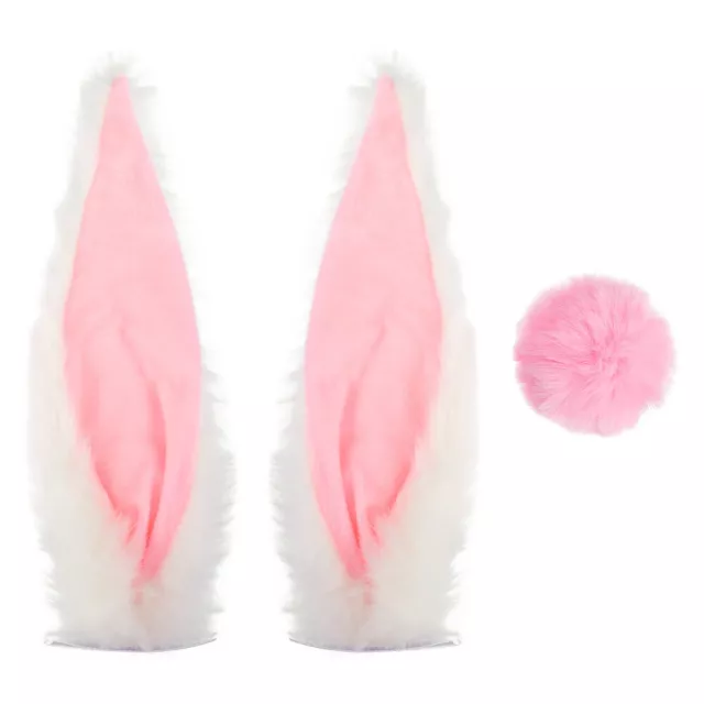 Casco de franela rosa decoración orejas de conejo decoraciones