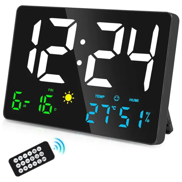 Display orologio da parete digitale, 11,5 pollici USB LED orologi da parete digitali allarme 2020