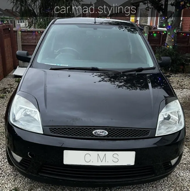 Black Plastic Eyebrows to fit FORD FIESTA MK6 Pre-Face Lift Eyelids/Light ST