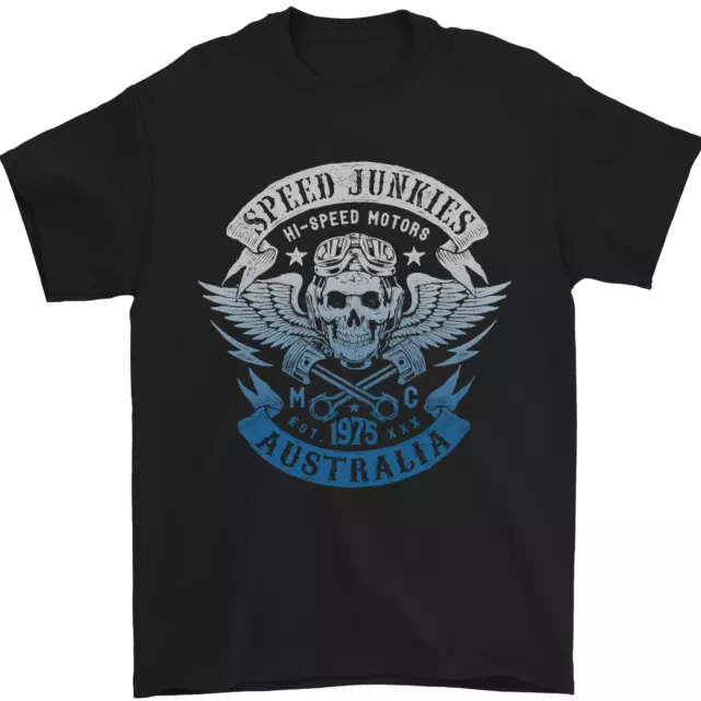 T-shirt da uomo moto Australia Speed Junkies Biker 100% cotone
