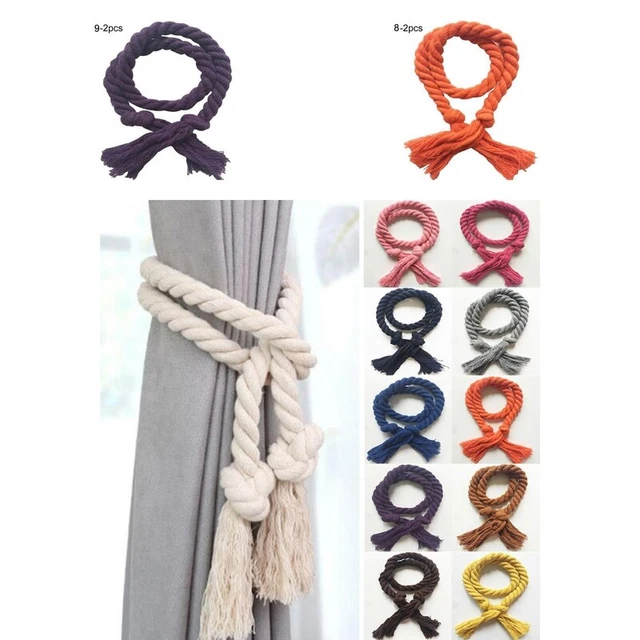 2 un. corbatas de cortina ligeras desmontables ropa simple cortina algodón lino