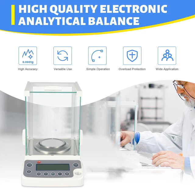 0.0001G 0.1MG ANALYTICAL Balance Lab Digital Precision Scale 110V W/AC ...