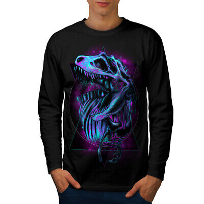 Wellcoda TRex Raptor Dinosaur Mens Long Sleeve T-shirt, Classic Graphic Design