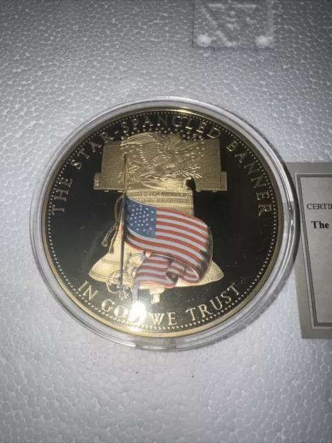 1 Large Coin, American Mint, Medallion 5oz. Star Spangled Banner United States 2