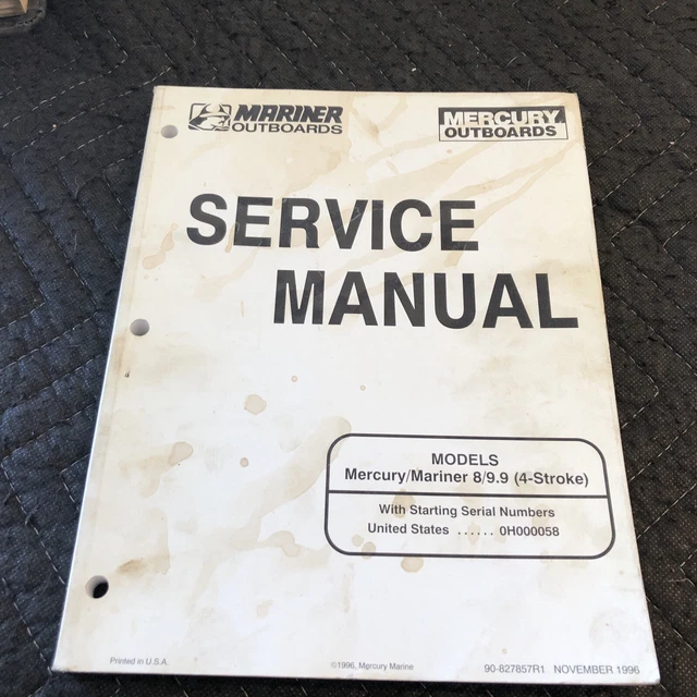 Service Manual 1995 - 1998 8 9.9 HP 4 Stroke 90-827857R1 Ser. 0H000058