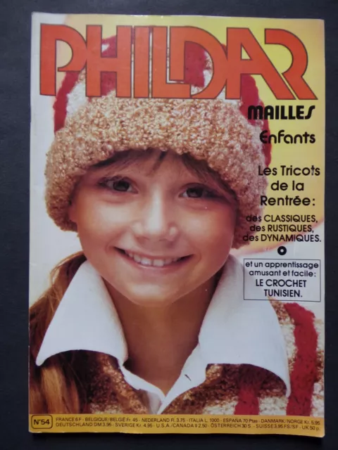 § catalogue ancien laine tricot PHILDAR mailles 54 enfants - 1977