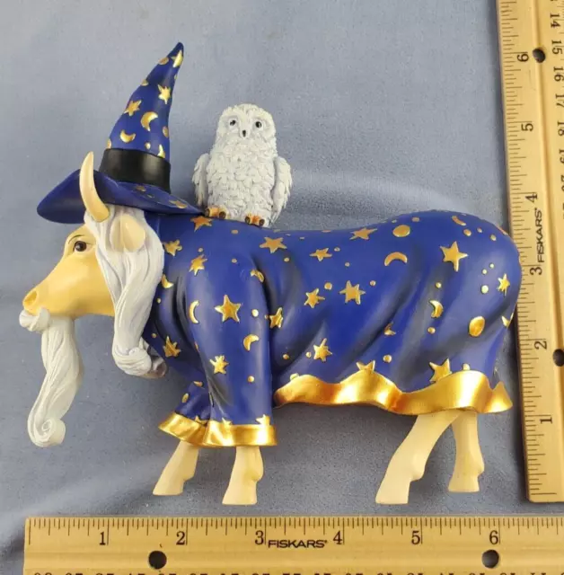MOOLIN THE WIZARD #7286 Cow Parade Resin Figure 2003 No Box Chipped Horn