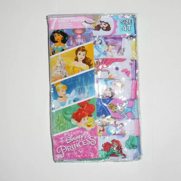 DISNEY PRINCESS ARIEL Cinderella 7 Cotton Panty Underwear Toddler Girls 4T  NIP $19.52 - PicClick