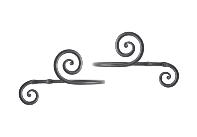 Decorative Curtain Holdbacks | Set of 2 | Wrought Iron Window Drapery Tiebacks