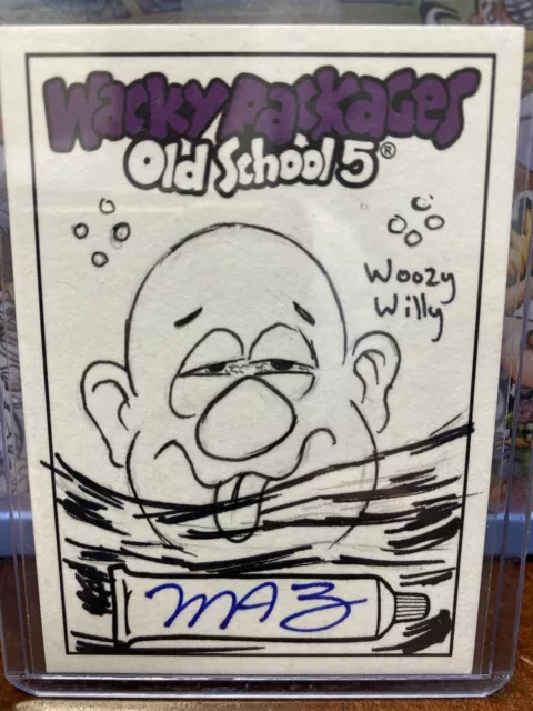 2014 Topps Wacky Packages Old School 5 tarjeta de boceto: - Woozy Willy.  MAZ de artista