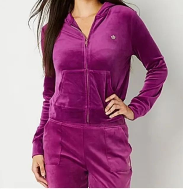 juicy couture tracksuit Velour Purple Size Hoddie Small Pants XS