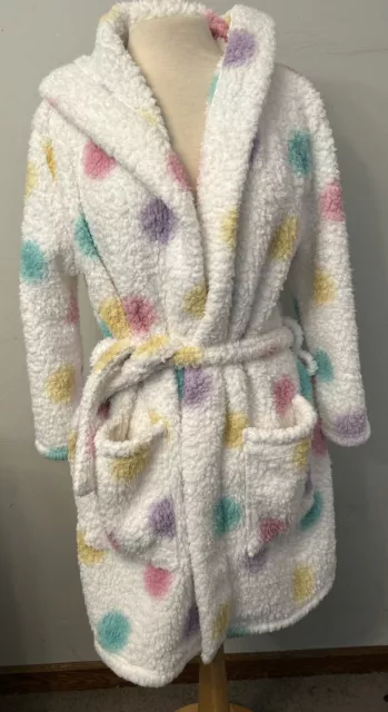 Pottery Barn Teen Recycled PolyesterSherpa  Rainbow Dot  One Size With Belt