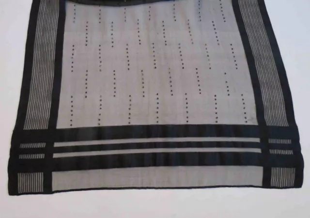 Vintage Long Black Silk Wrap With Spangles 3