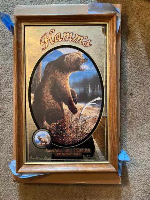 hamms beer mirror grizzly bear brand new