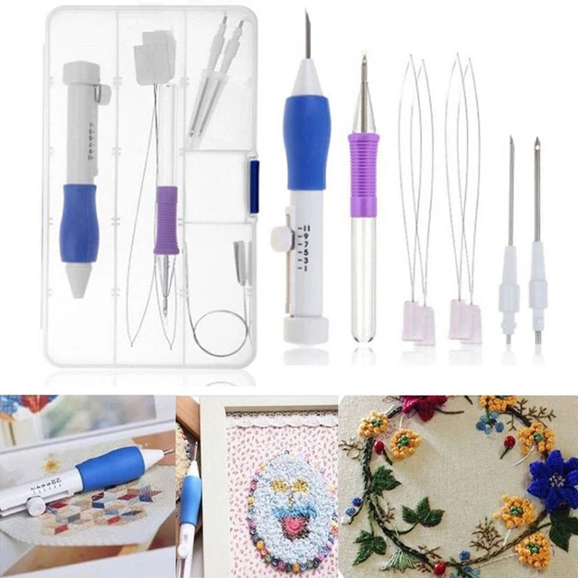 DIY Stitching ABS Plastic Punch Needle Knitting Embroidery Pen Set Sewing