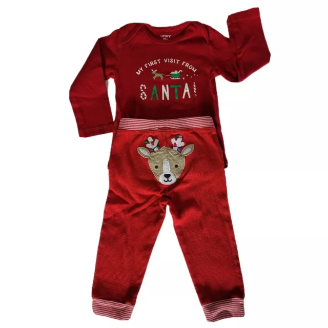 Carters Baby Boy Girl MY FIRST CHRISTMAS 2 Piece Outfit Size 18 Months Bodysuit.