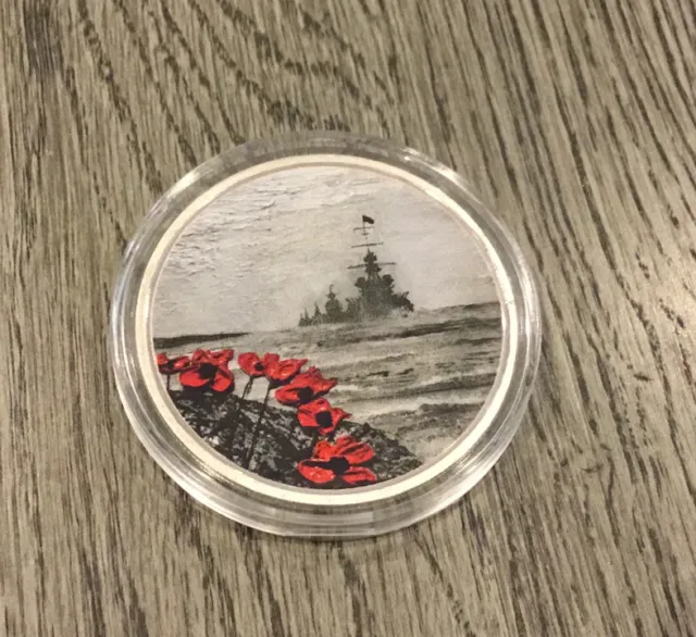 The War Poppy Collection Silver Coin / Medal - Where The Sea Wind Blows