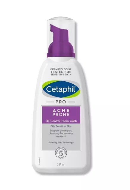 * Cetaphil Pro Acne Prone Oil Control Foam Wash 236mL Formerly DermaControl