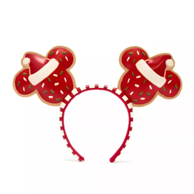 New DISNEY PARKS MICKEY MOUSE Festive CHRISTMAS COOKIE ADULT EARS HEADBAND BNWT