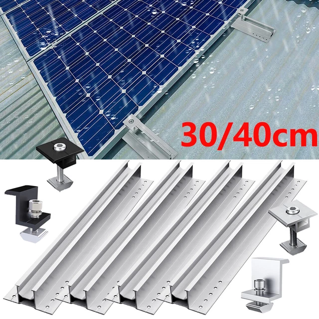 Kit di supporto per pannello solare, pannello solare in alluminio, sistema di fissaggio in lamiera trapezoidale PV, 300 mm, set di fissaggio, per tetto in lamiera, montaggio pannello solare