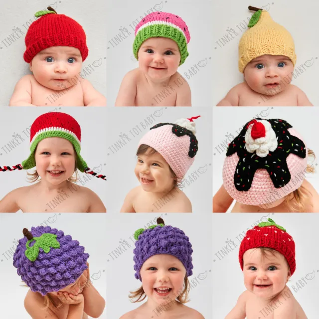 Baby Fruit Beanie Girl Boy Crochet Knit Hat Costume Newborn Toddler PhotoProp AU