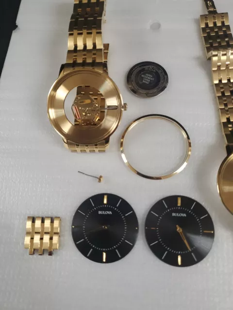 Lot 2 Unassembled Bulova 97A127 9T22 Classic Ultra Slim Gold Tone Men's Watch 3