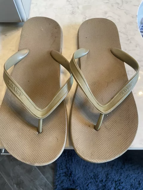 Mens Old Navy Flip Flops Khaki Size 9/10