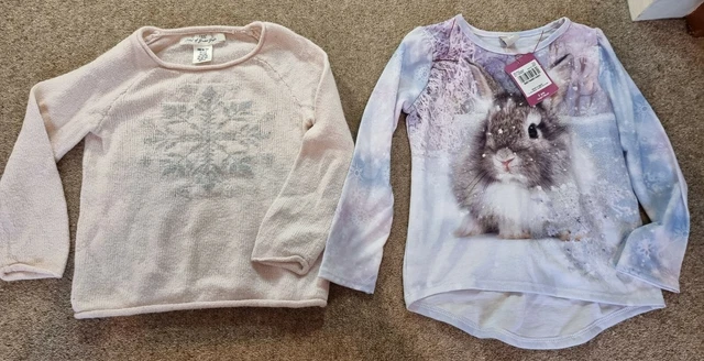 Toddler Girls 2-3 years Christmas Jumper Bundle H&M snowflake (2-4) Bnwt TU top