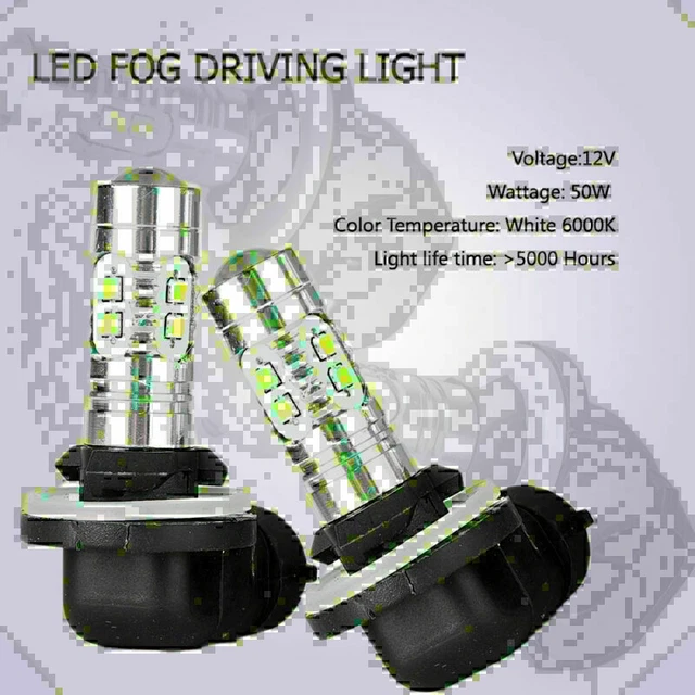 2 pz H27 881 50 W lampadina fendinebbia lampada luce esterna DRL luce diurna