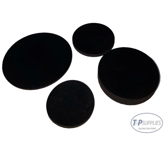 SOLID NEOPRENE RUBBER Disc Discs isolation insulation x4 0.5mm thick ...