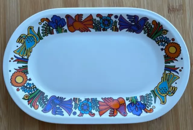 Villeroy & Boch Acapulco Oval Cake Plate Blue Back Stamp