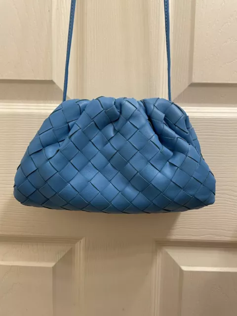 BOTTEGA VENETA INTRECCIATO Mini The Pouch Leather Bag Swimming Pool Blue