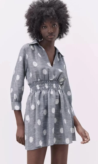 Polka Dot Dress Topshop Dress ZARA NAVY WHITE Polka Dot Elastic