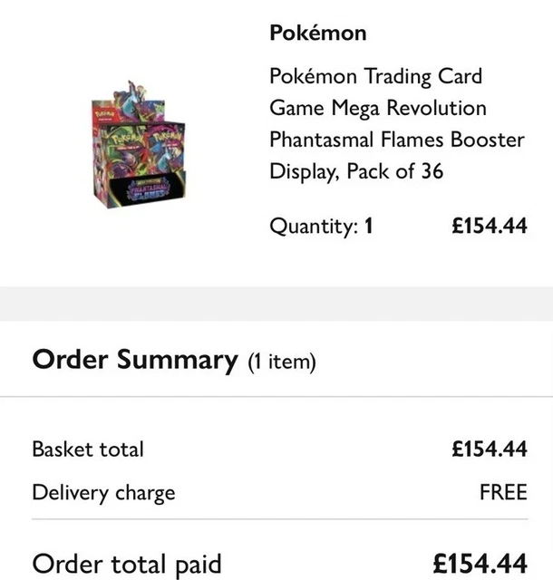 Pokemon TCG – Mega Evolution Phantasmal Flames – 36 Boosters – Cartes à Collectionner – Version US/IT