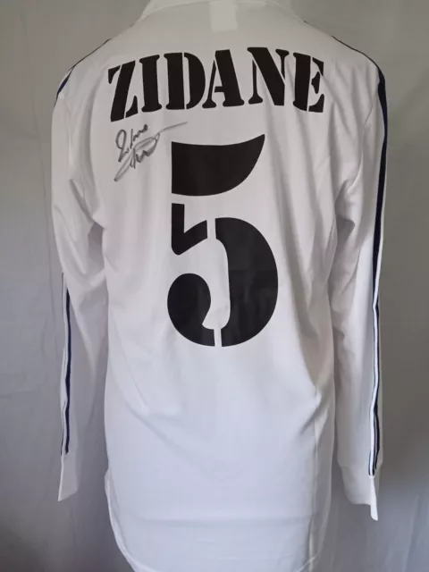 Camiseta Casa Real Madrid Retro Centenario Número 5 Firmada Zinedine Zidane