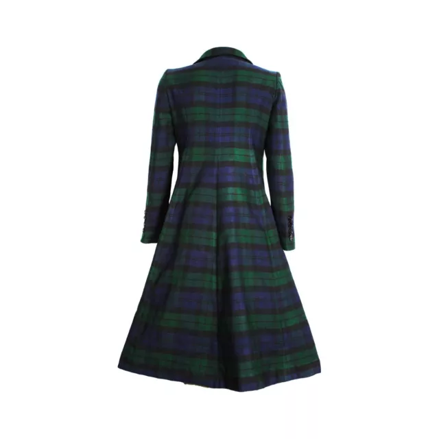 Classic Women's KATE Black Watch Tartan Double Breasted Coat - Timeless Style. 2