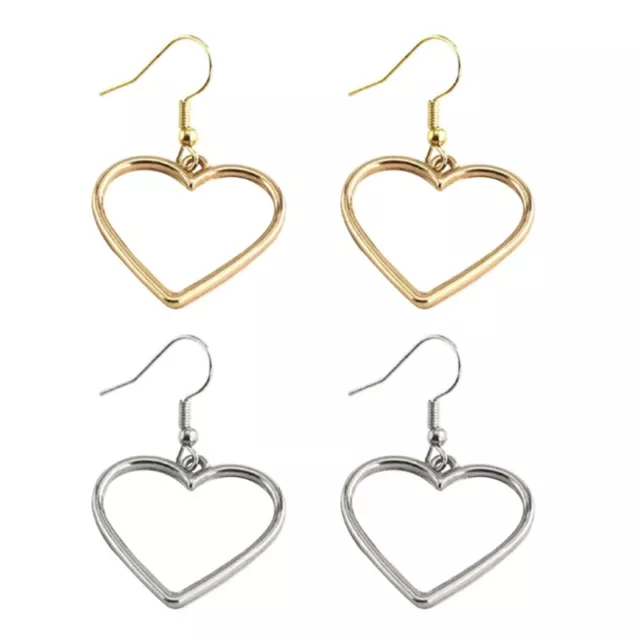 Fashion Hollow Heart Pendant Earrings Temperament Dangle Earrings Jewelry