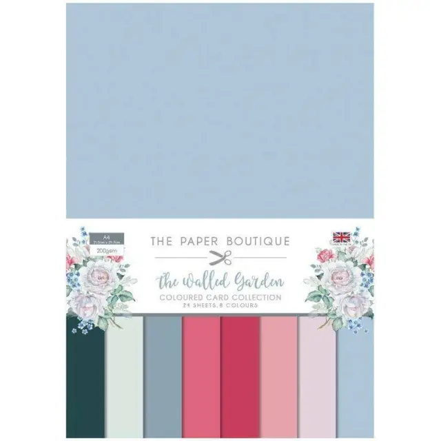 Paper Boutique The Walled Garden Green Red A4 Coloured Card Birthday Card Making