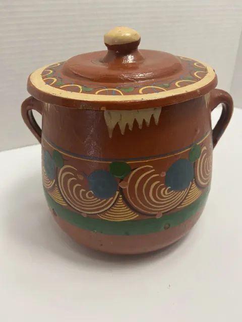 Olla de Barro Frijolera sin Plomo / Lead Free Clay Bean Pot with lid Large