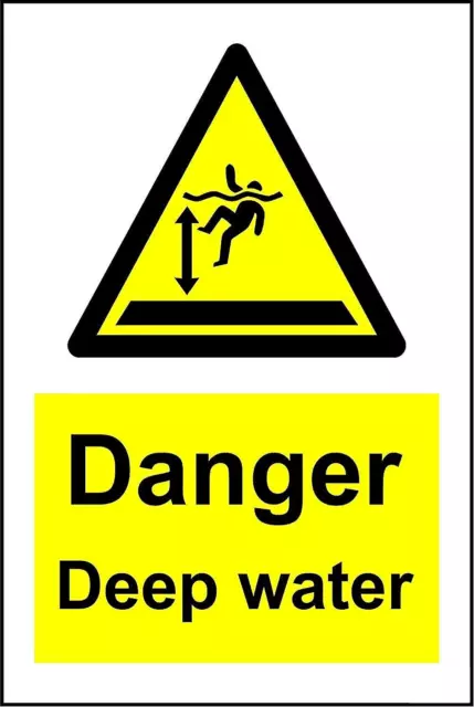 Danger deep water safety sign